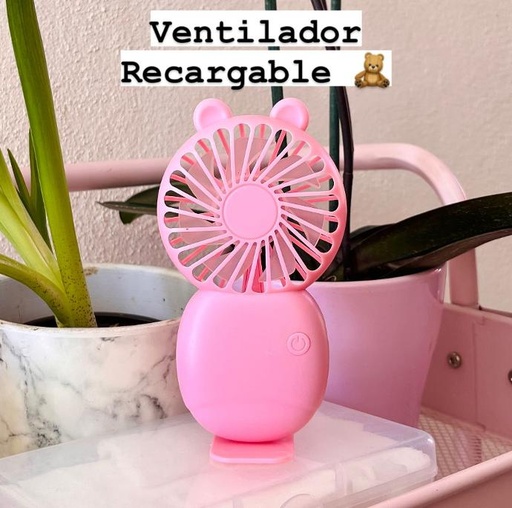 VENTILADOR ROSA OREJAS OSITO