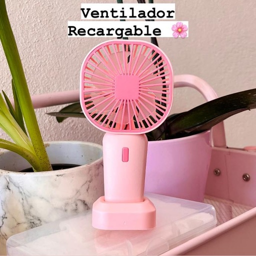 VENTILADOR DE MANO ROSA